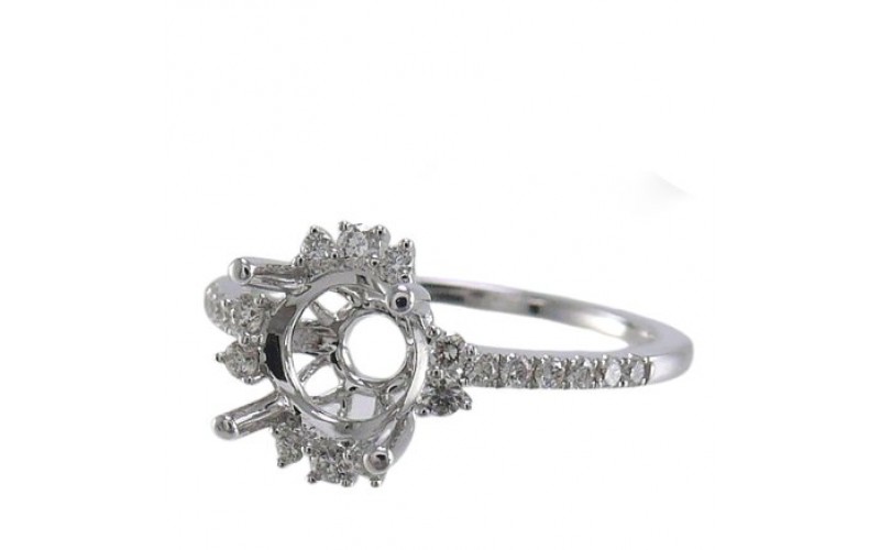 14K White Gold Diamond Ring Mounting