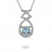 14K Yellow & White Gold Aquamarine With Diamond Pendant