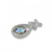 14K Yellow & White Gold Aquamarine With Diamond Pendant