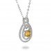 14K White Gold Cirtine With Diamond Pendant