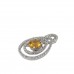 14K White Gold Cirtine With Diamond Pendant