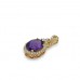 14K Yellow Gold Amethyst With Diamond Pendant