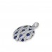 14K White Gold Sapphire With Diamond Pendant