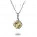 14K Yellow Gold Peridot With Diamond Pendant