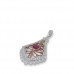 14K Rose & White Gold Ruby With Diamond Pendant