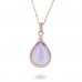 14K Rose Gold Pink Amethyst With Diamond Pendant