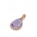 14K Rose Gold Pink Amethyst With Diamond Pendant