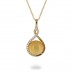 14K Yellow Gold Cirtine With Diamond Pendant