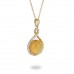 14K Yellow Gold Cirtine With Diamond Pendant