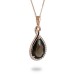 14K Rose Gold Smokey Quartz With Diamond Pendant