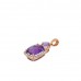 14K Rose Gold Amethyst With Diamond Pendant