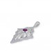 14K White Gold Ruby With Diamond Pendant