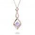 14K Rose Gold Amethyst With Diamond Pendant