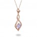 14K Rose Gold Amethyst With Diamond Pendant