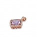 14K Rose Gold Amethyst With Diamond Pendant