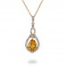 14K Yellow Gold Cirtine With Diamond Pendant