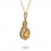 14K Yellow Gold Cirtine With Diamond Pendant