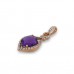 14K Rose Gold Amethyst With Diamond Pendant