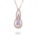 14K Rose Gold Amethyst With Diamond Pendant