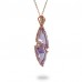 14K Rose Gold Amethyst With Diamond Pendant