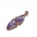 14K Rose Gold Amethyst With Diamond Pendant