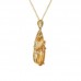 14K Yellow Gold Cirtine With Diamond Pendant