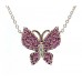 14K Rose Gold Pink Sapphire & Diamond Pendant With Chain