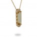 14K Yellow Gold Cirtine & Diamond Pendant With Chain