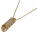 14K Yellow Gold Cirtine & Diamond Pendant With Chain