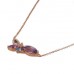 14K Rose Gold Multi- Color Gems, Diamond Pendant With Chain