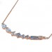 14K Rose Gold Multi- Color Gems, Diamond Pendant With Chain