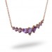 14K Rose Gold Multi- Color Gems, Diamond Pendant With Chain