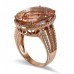 14K Rose Gold MorganiteWith Diamond Ring