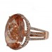 14K Rose Gold MorganiteWith Diamond Ring