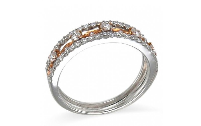 14K Rose & White Gold Diamond Ring