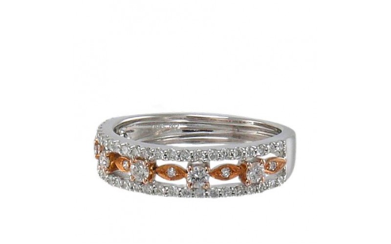 14K Rose & White Gold Diamond Ring