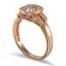 14K Rose Gold White Quartz With Diamond Ring