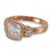 14K Rose Gold White Quartz With Diamond Ring