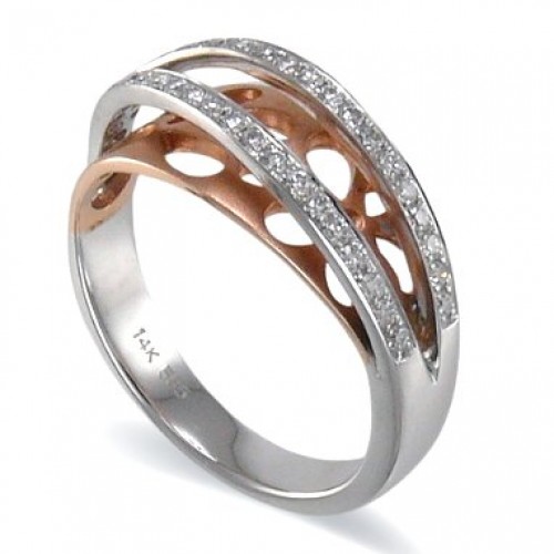 14K Rose & White Gold Diamond Ring