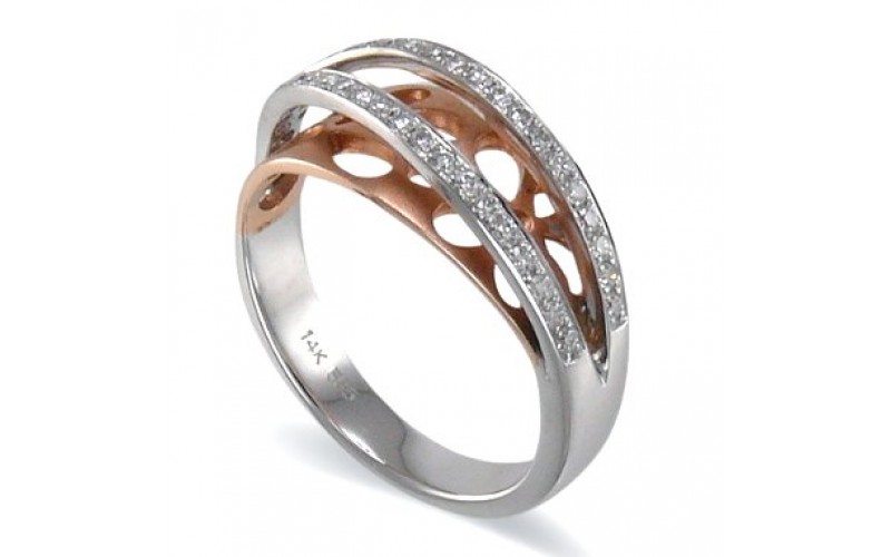 14K Rose & White Gold Diamond Ring