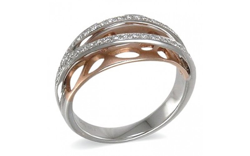 14K Rose & White Gold Diamond Ring