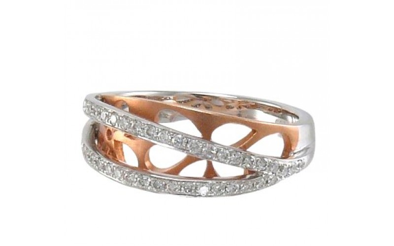 14K Rose & White Gold Diamond Ring