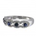 14K White Gold Sapphire With Diamond Ring