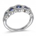 14K White Gold Sapphire With Diamond Ring