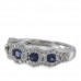 14K White Gold Sapphire With Diamond Ring