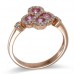 14K Rose Gold Pink Sapphire With Diamond Ring