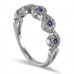 14K White Gold Sapphire With Diamond Ring