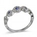 14K White Gold Sapphire With Diamond Ring