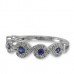 14K White Gold Sapphire With Diamond Ring