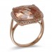 14K Rose Gold MorganiteWith Diamond Ring